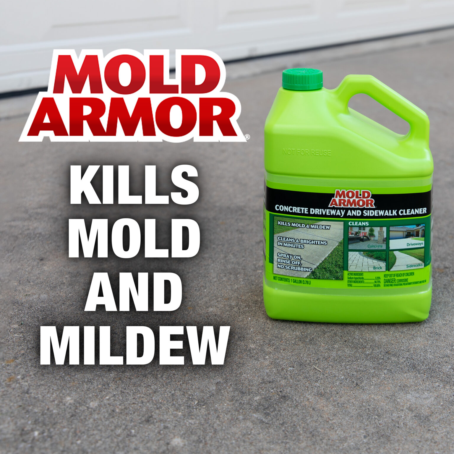 MOLD ARMOR Concrete Sidewalk & Driveway Cleaner, 1 Gallon Mold Armor