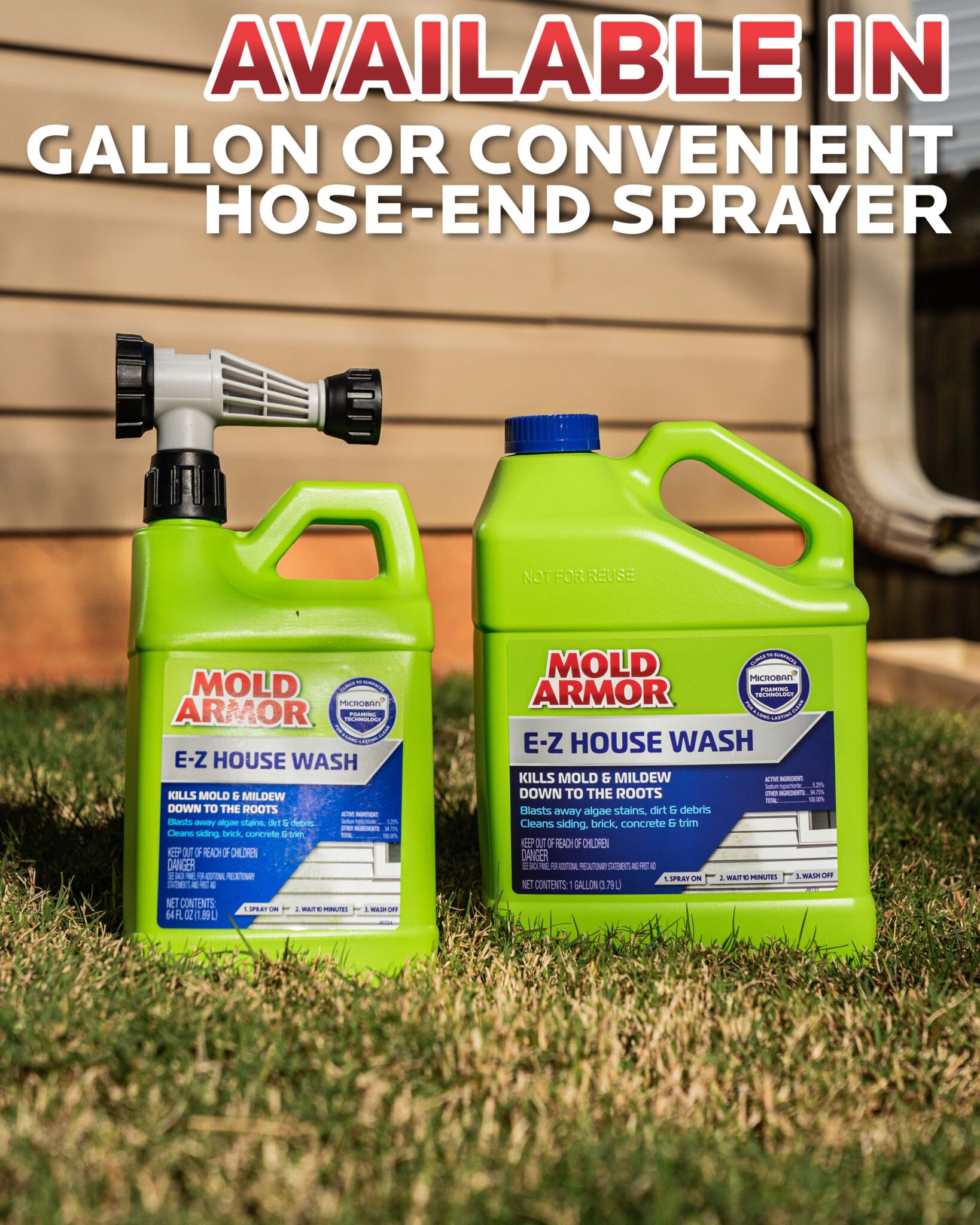 1 Gal. EZ House Wash Brick, Concrete, Trim & Siding Cleaner Mold Armor