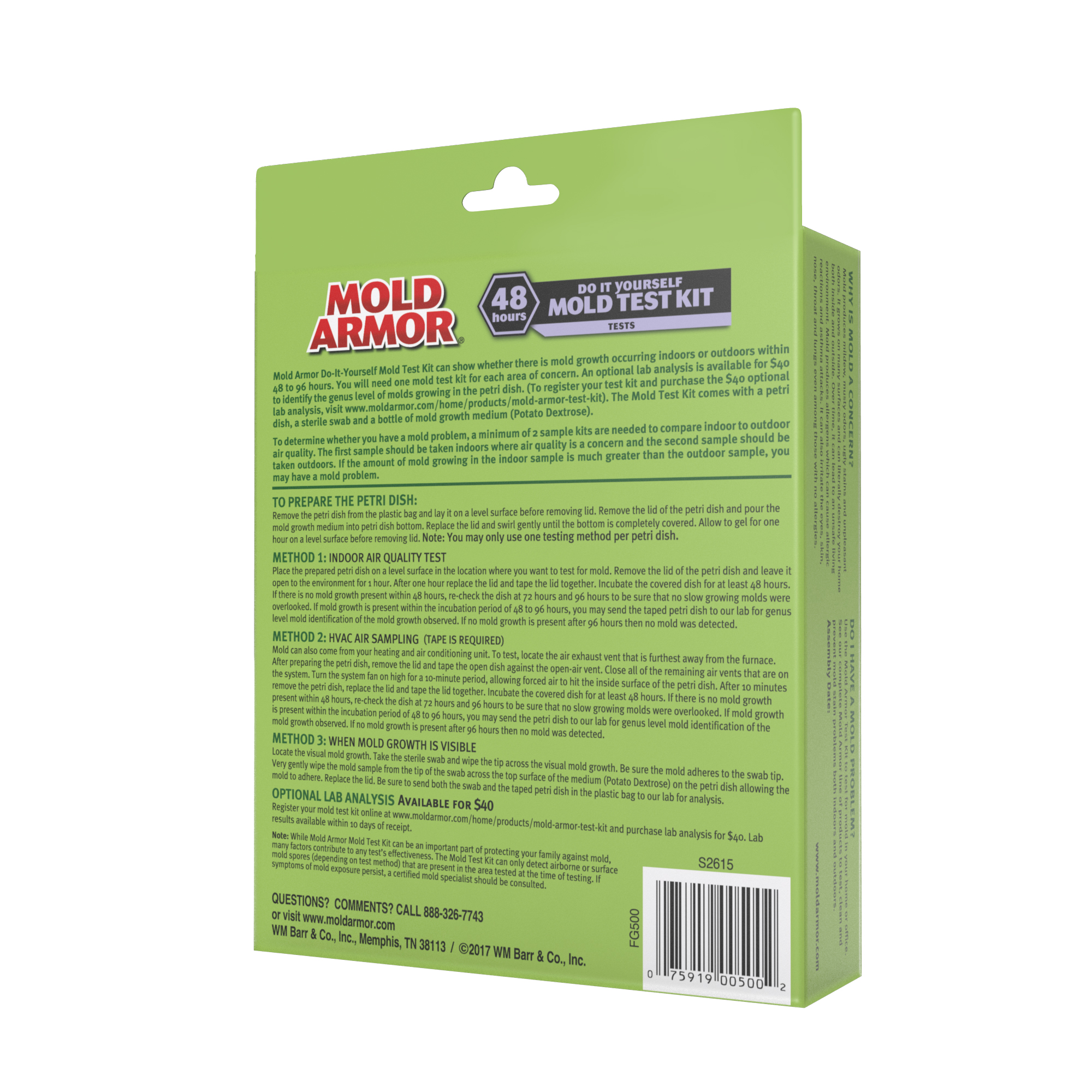 New Mold Armor 48 hours Do It Yourself Mold Test Kit FG500 Indoor/Outdoor