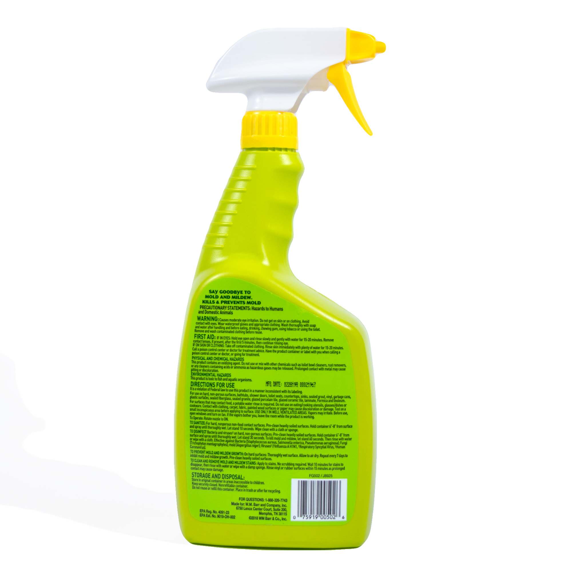 Mold Armor FG550 Mold Remover and Disinfectant, 1 gal, Li